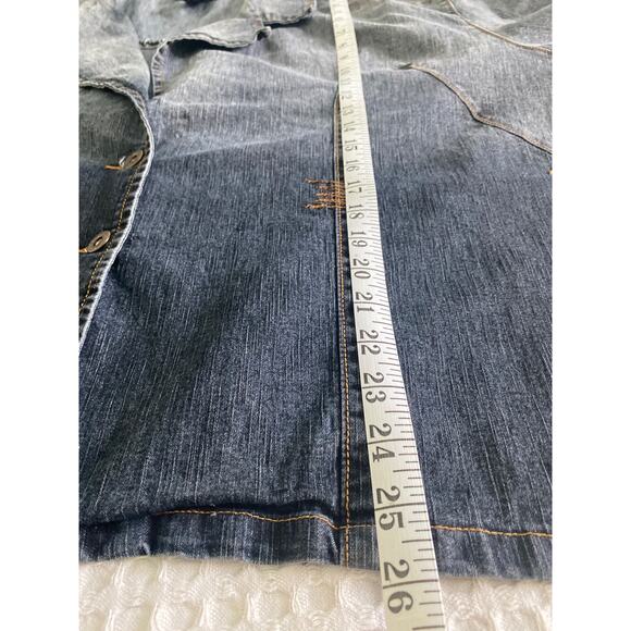 Just Blu Jeans Ombré Unique Detailed Denim Jacket Blazer Sz 32W - Picture 9 of 10